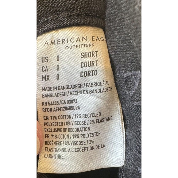 American Eagle Jeans Next Level Stretch Distressed Black Dark Wash Denim Size 0 - Picture 13 of 16